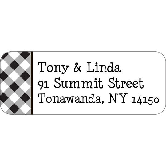 Black Gingham Address Labels